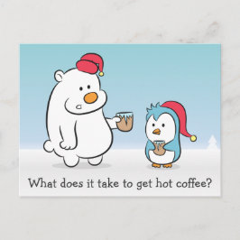 Winterhumor IJsbeer klaagt zijn steentje bij Pingu Briefkaart