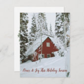 Winterhut in de wildernis vakantie feestdagenkaart (Voorkant / Achterkant)