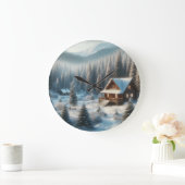 Winterhut in het bos grote klok (Huis)