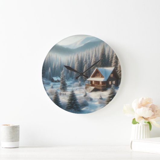 Winterhut in het bos grote klok (Huis)
