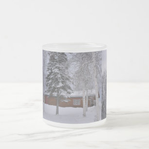 Winterhut Park Sneeuwval Arctische Kunst Boomtak Matglas Koffiemok
