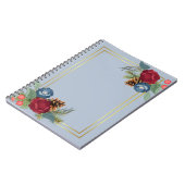 Winterhuwelijk Bourgondië Tealblauw Modern Notitieboek (Linkerzijde)