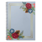 Winterhuwelijk Bourgondië Tealblauw Modern Notitieboek (Voorkant)