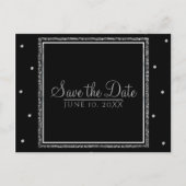 Winterhuwelijk Glam Zilver & Wit Save the Date Aankondigingskaart (Voorkant)