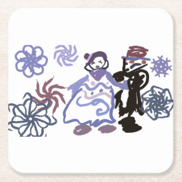 Winterhuwelijk kartonnen onderzetters