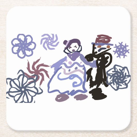 Winterhuwelijk kartonnen onderzetters (Voorkant)