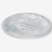 Winterhuwelijk Moderne Elegante Sneeuwvlokken  Papieren Bordje (Gekanteld)