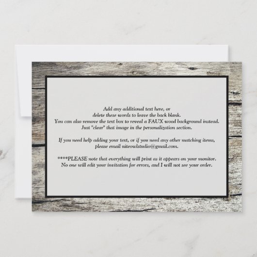 winterhuwelijk | Rustic Frost | Mist | Boom | Hout Kaart (Achterkant)