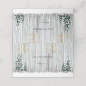 Winterhuwelijk Witte Berk Dennenbomen Sneeuw Plaatskaartje (Buitenkant ongevouwen)