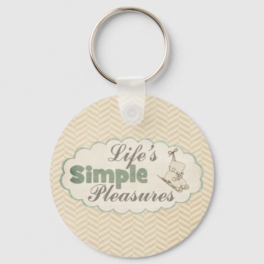 Winterijs schaatsen  citeren eenvoudige genoegens sleutelhanger (Voorkant)