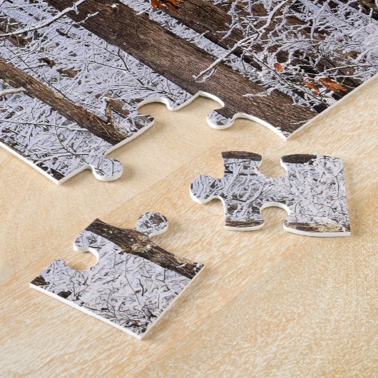 Winterijs Storm in het bos - 11x14 inch Legpuzzel (Zijkant)