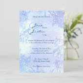 winterijsblauwe elegant voor bruiloft kaart (Staand voorkant)