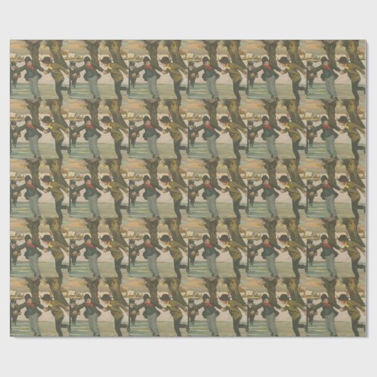  winterijsschaatsen cadeaupapier (Vlak)