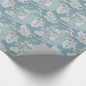 Winterijsschaatsen Cadeaupapier (Hoek)