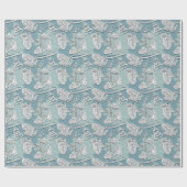 Winterijsschaatsen Cadeaupapier (Vlak)