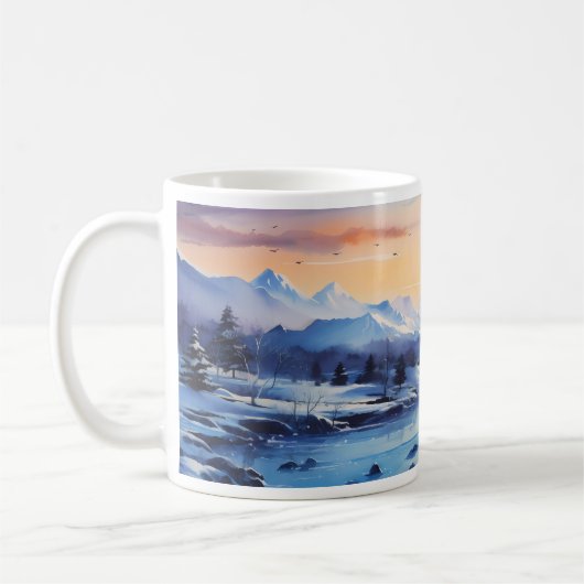 Winterinkt schilderen koffiemok (Links)