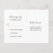 Winterivoorbloemen goud geometrisch lijst rsvp uitnodiging briefkaart (Achterkant)