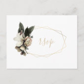 Winterivoorbloemen goud geometrisch lijst rsvp uitnodiging briefkaart (Voorkant)