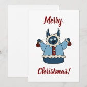 Winterjas kerstmonster feestdagenkaart (Voorkant / Achterkant)