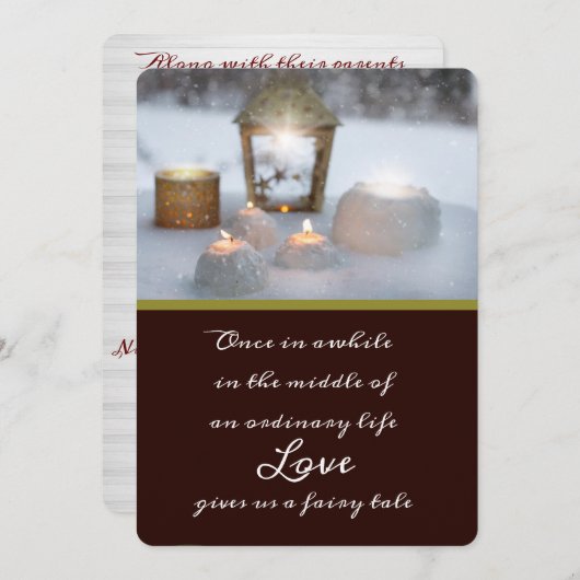 Winterkaarsen en sneeuw kaart (Voorkant / Achterkant)