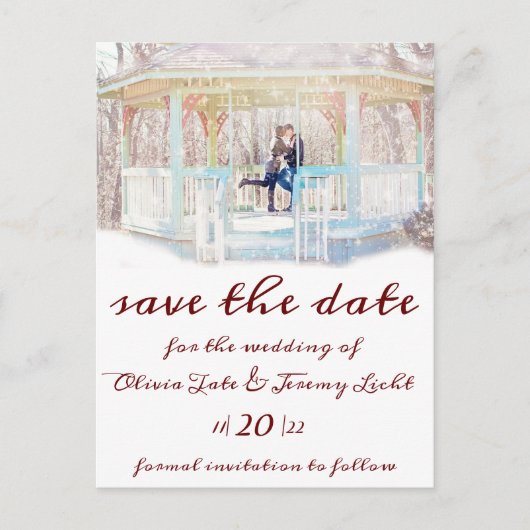 Winterkaarsen en sneeuw sparen het Briefkaart van  (Voorkant)