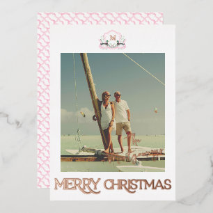 Winterkaart met monogram goud folie van de wilde e uitnodiging