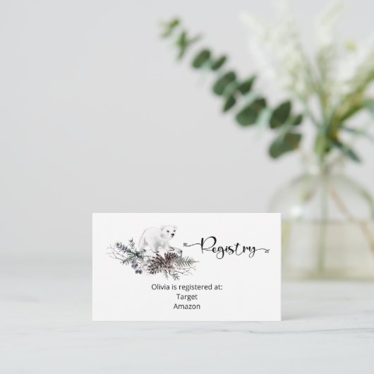 Winterkaart met registergegevens informatiekaartje (Staand voorkant)