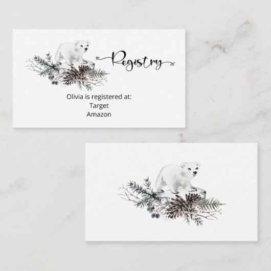 Winterkaart met registergegevens informatiekaartje (Voorkant / Achterkant)