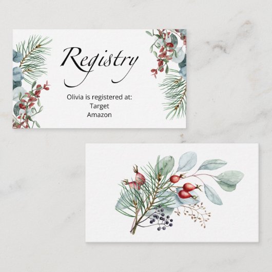 Winterkaart met registergegevens informatiekaartje (Voorkant / Achterkant)