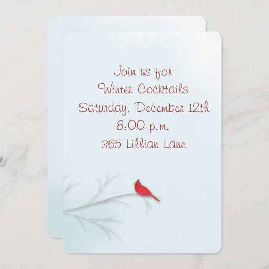 Winterkaart voor bewerkbare uitnodigingen (Voorkant / Achterkant)