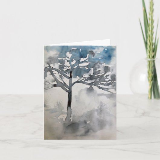 Winterkaart waterverf kaart (Voorkant)