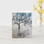 Winterkaart waterverf kaart (Gele Bloem)