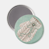 winterkabel gebreide wanten grijs blauw magneet (Voorkant / Achterkant)