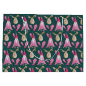 Winterkabouter en rendieren Waterverf illustratie Groot Cadeauzakje (Achterkant)