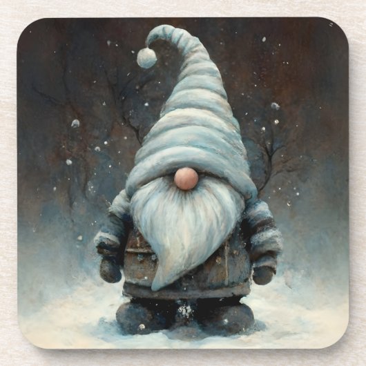 Winterkabouter in een besneeuwd bos bier onderzetter (Voorkant)