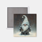 Winterkabouter in een besneeuwd bos magneet (Voorkant / Achterkant)