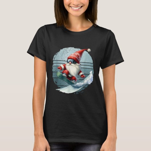 Winterkabouter Sinterklaas Met Skibril Retro Sneeu T-shirt (Voorkant)