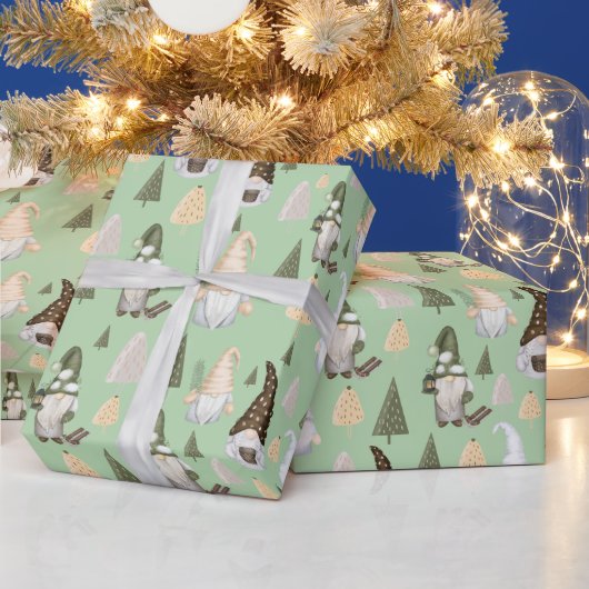 Winterkabouters Groen Inpakpapier (Feestdagen)