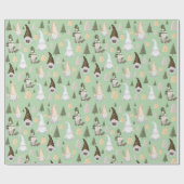 Winterkabouters Groen Inpakpapier (Vlak)