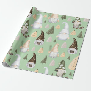 Winterkabouters Groen Inpakpapier