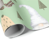 Winterkabouters Groen Inpakpapier (Rol Hoek)