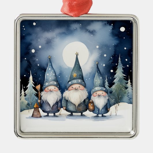 Winterkabouters Kerstornament Metalen Ornament (Voorkant)