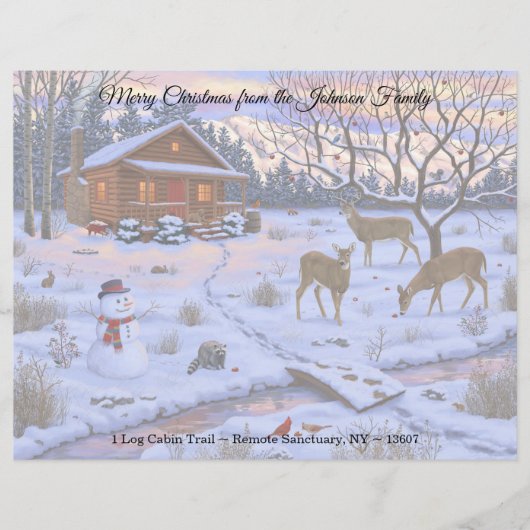 Winterkajuiteter op sneeuwkerst briefhoofd (Voorkant)