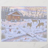 Winterkajuiteter op sneeuwkerst briefhoofd (Achterkant)