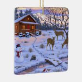 Winterkajuiteter op sneeuwkerst keramisch ornament (Rechts)