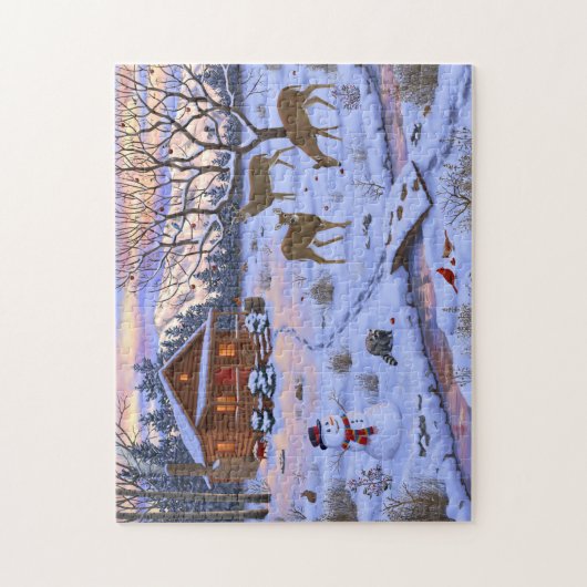 Winterkajuiteter op sneeuwkerst legpuzzel (Verticaal)