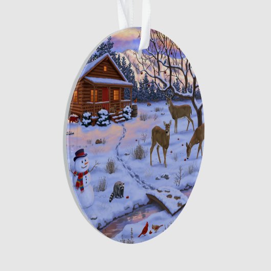 Winterkajuiteter op sneeuwkerst ornament (voorkant)