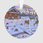 Winterkajuiteter op sneeuwkerst ornament (voorkant)