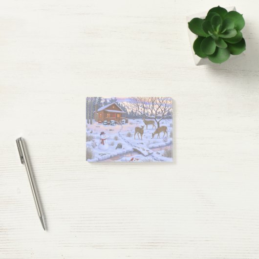 Winterkajuiteter op sneeuwkerst post-it® notes (Kantoor)