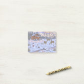 Winterkajuiteter op sneeuwkerst post-it® notes (Op bureau)